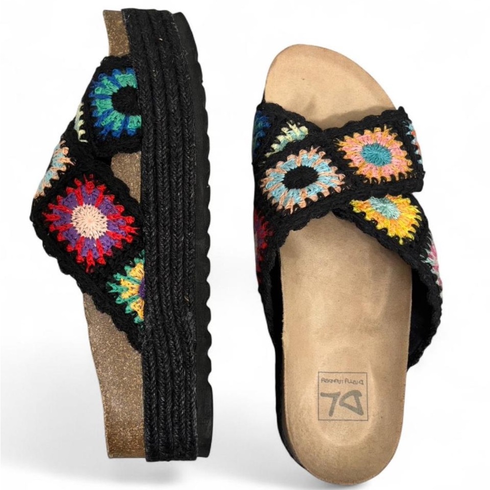 Boho Crochet Platform Sandals